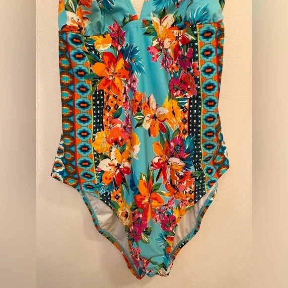 NWOT La Blanca Floral One Piece Swimsuit - Size 10 - Picture 5 of 12